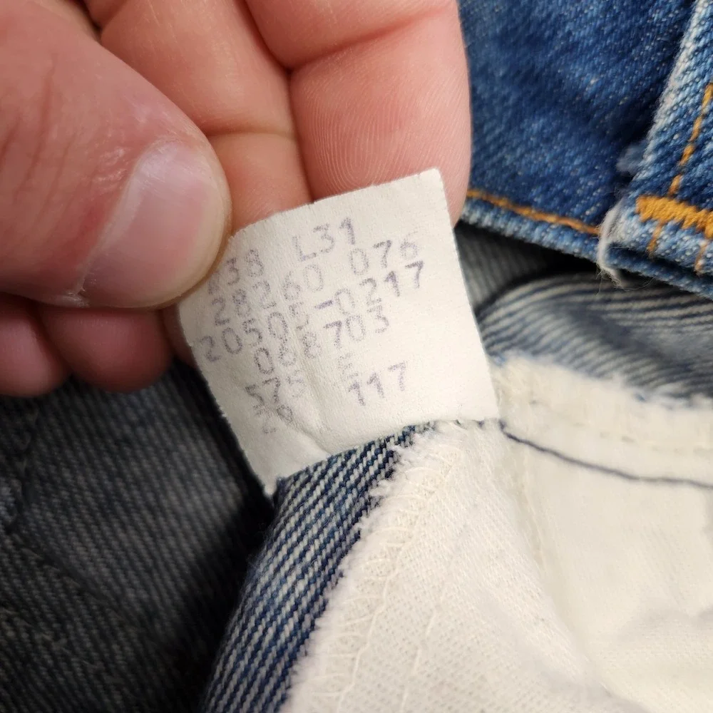 Vintage Levis 505 0217 Jeans Men 38x31 Orange Tab 80s USA Made Whiskers Straight